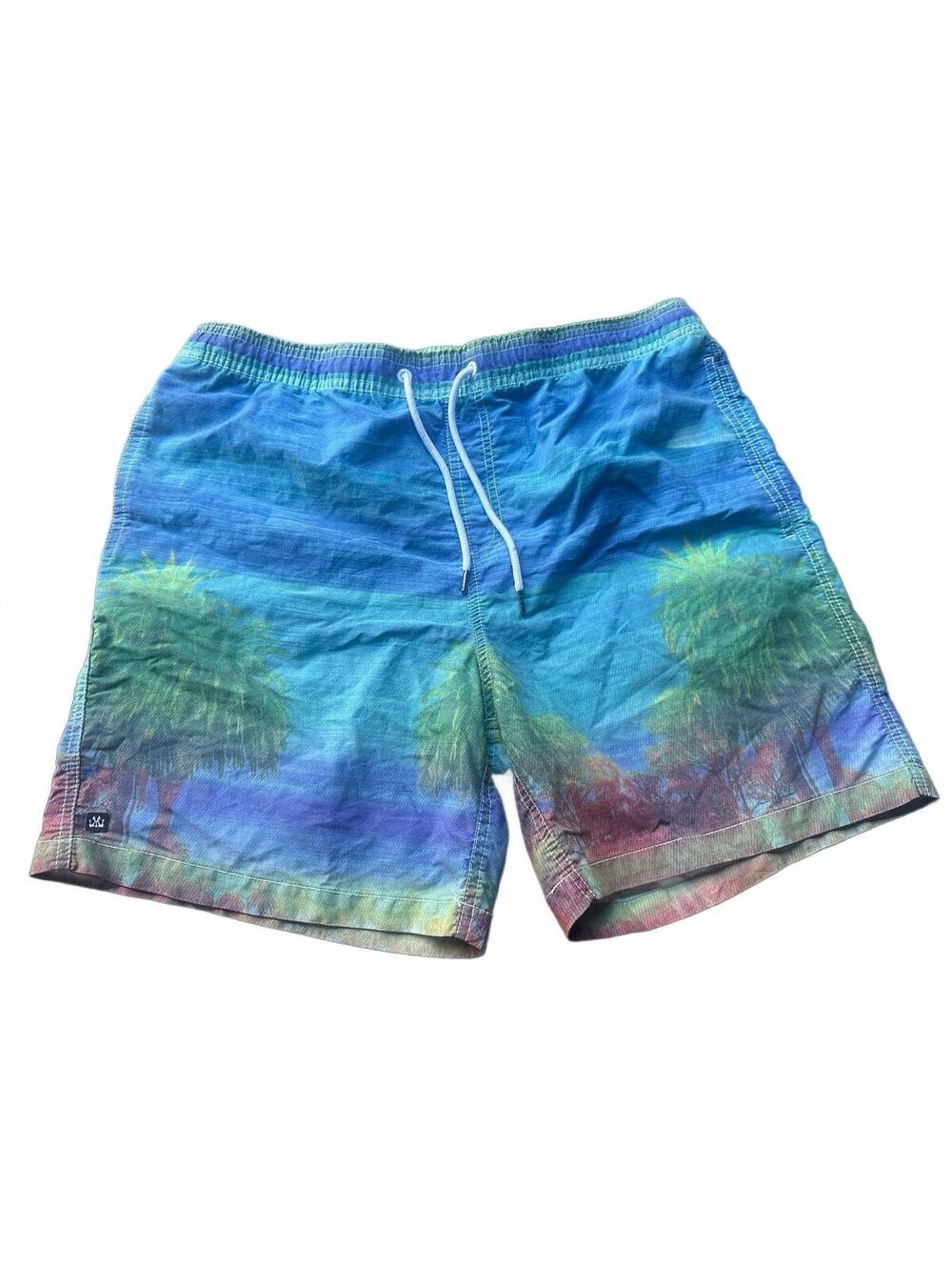 Micros Tropical Palm Print Swim Trunks Men's M